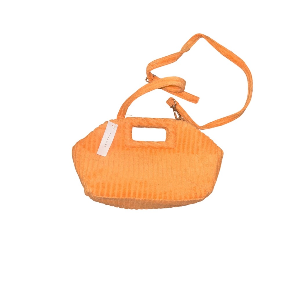 Topshop Orange Corduroy Mini Tote Crossbody Bag Cutout Handle NWT